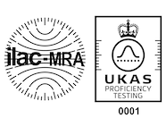 UKAS Proficiency Testing accreditation logo and ILAC MRA mark